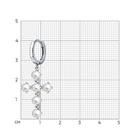 Серьга SOKOLOV - Серебро 925, Жемчуг имитация (арт. 94170374)