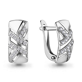 Серьги Аквамарин - Серебро 925, Фианит (арт. 46773А.5)