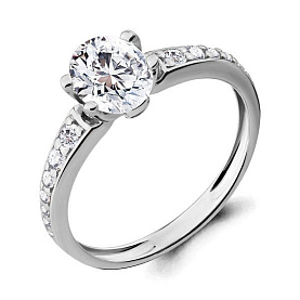 Кольцо Аквамарин - Серебро 925, Фианит (арт. 68349А.5)