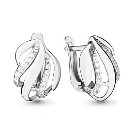 Серьги Аквамарин - Серебро 925, Фианит (арт. 42139А.5)