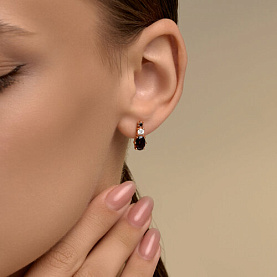 Серьги SOKOLOV - Серебро 925, Гранат, Фианит (арт. 92025327)