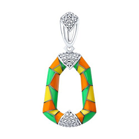 Подвеска Diamant - Серебро 925, Фианит, Эмаль (арт. 94-130-00041-1)