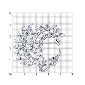 Брошь Diamant - Серебро 925, Фианит (арт. 94-140-00486-1)