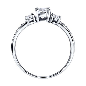 Кольцо SOKOLOV - Золото 585, Фианит (арт. 019886-3)