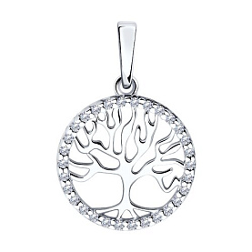 Подвеска SOKOLOV - Серебро 925, Фианит (арт. 94032949)