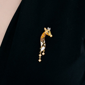 Брошь Diamant - Серебро 925, Фианит, Эмаль (арт. 93-140-00065-1)