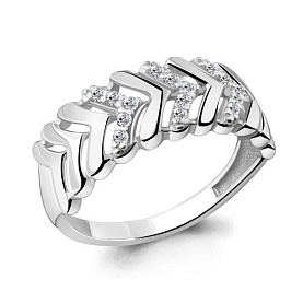 Кольцо Аквамарин - Серебро 925, Фианит (арт. 64619А.5)