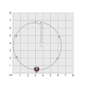 Браслет SOKOLOV - Серебро 925, Гранат, Фианит (арт. 92050165)