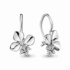 Серьги Аквамарин - Серебро 925, Фианит (арт. 48734А.5)