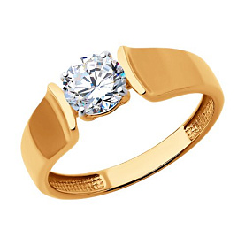 Кольцо SOKOLOV - Золото 585, Фианит (арт. 019428)