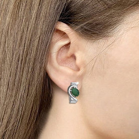 Серьги Аквамарин - Серебро 925, Агат, Фианит (арт. 4741409А.5)