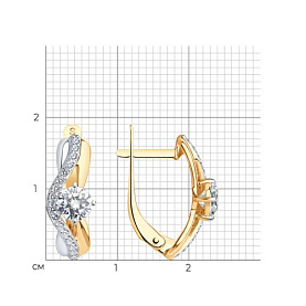 Серьги SOKOLOV - Золото 585, Фианит (арт. 027122)