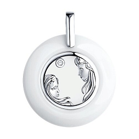 Подвеска Diamant - Серебро 925, Керамика, Фианит (арт. 94-130-00572-1)