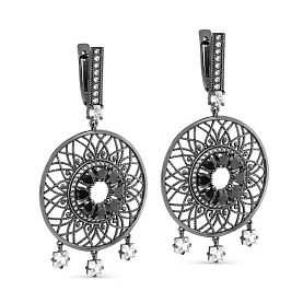 Серьги Кабаровских - Серебро 925, Фианит (арт. 12-605-0189)