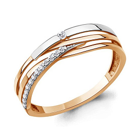 Кольцо Аквамарин - Золото 375, Фианит (арт. 64381А.8)