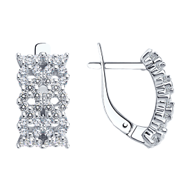 Серьги SOKOLOV - Серебро 925, Фианит (арт. 94022397)