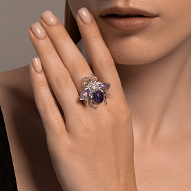 Кольцо SOKOLOV - Серебро 925, Фианит, Эмаль (арт. 94014140)