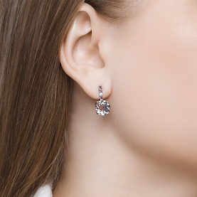 Серьги SOKOLOV - Серебро 925, Синтетический ситалл , Фианит (арт. 92021924)