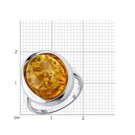Кольцо SOKOLOV - Серебро 925, Янтарь (арт. 83010305)