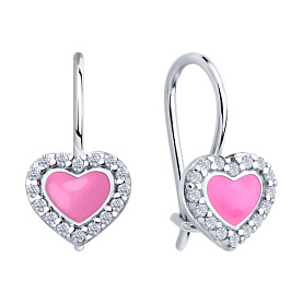 Серьги Diamant - Серебро 925, Фианит, Эмаль (арт. 94-120-02202-1)