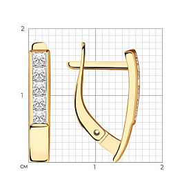 Серьги SOKOLOV - Золото 585, Фианит (арт. 028756)