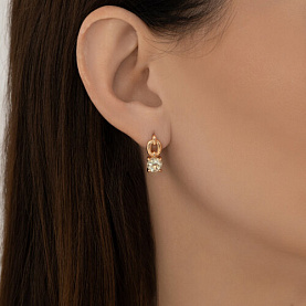 Серьги Diamant - Золото 585, Празиолит (арт. 51-320-02936-3)