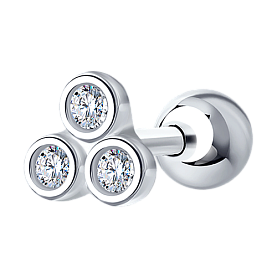 Серьга SOKOLOV - Серебро 925, Фианит (арт. 94170196)