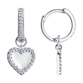 Серьги SOKOLOV - Серебро 925, Фианит, Эмаль (арт. 94026487)