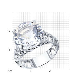 Кольцо SOKOLOV - Серебро 925, Горный хрусталь, Фианит (арт. 92010526)