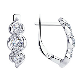 Серьги SOKOLOV - Серебро 925, Фианит (арт. 94025108)