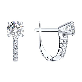 Серьги SOKOLOV - Серебро 925, Фианит (арт. 94020082)