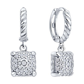 Серьги SOKOLOV - Серебро 925, Фианит (арт. 94027021)