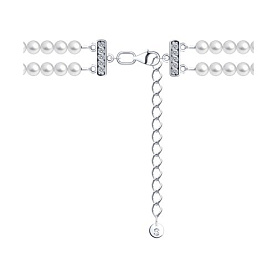 Колье SOKOLOV - Серебро 925, Жемчуг синтетический, Корунд, Фианит (арт. 94071406)