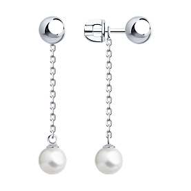Серьги SOKOLOV - Серебро 925, Жемчуг имитация (арт. 94024795)