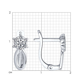 Серьги SOKOLOV - Серебро 925, Фианит (арт. 94021370)
