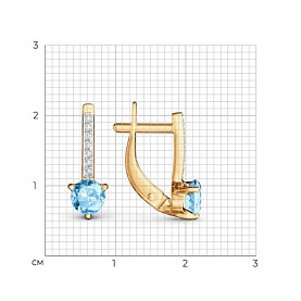 Серьги SOKOLOV - Золото 585, Топаз, Фианит (арт. 727533)