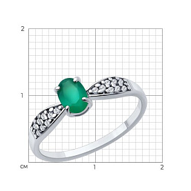 Кольцо Diamant - Серебро 925, Агат, Фианит (арт. 94-310-00176-2)