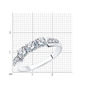 Кольцо SOKOLOV - Серебро 925, Фианит (арт. 94012864)