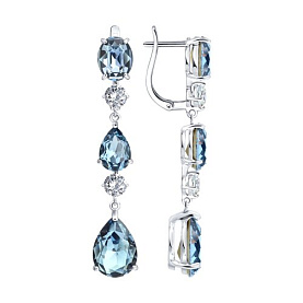 Серьги SOKOLOV - Серебро 925, Кристалл, Фианит (арт. 94027600)