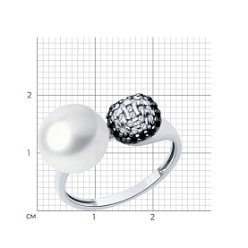 Кольцо SOKOLOV - Серебро 925, Жемчуг культивированный, Фианит (арт. 92014295)