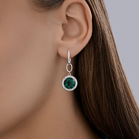 Серьги SOKOLOV - Серебро 925, Синтетический кварц , Фианит (арт. 92023200)