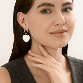 Серьги SOKOLOV - Серебро 925, Перламутр, Фианит (арт. 83020447)