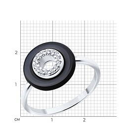 Кольцо SOKOLOV - Серебро 925, Керамика, Фианит (арт. 94013677)