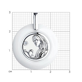 Подвеска Diamant - Серебро 925, Керамика, Фианит (арт. 94-130-00575-1)