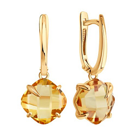 Серьги SOKOLOV - Золото 585, Цитрин (арт. 729293)
