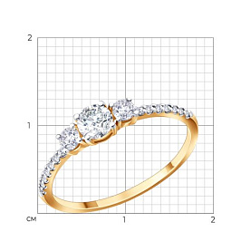 Кольцо SOKOLOV - Золото 585, Фианит (арт. 019892)