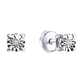 Серьги SOKOLOV - Серебро 925, Бриллиант (арт. 87020131)