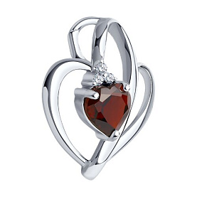 Подвеска SOKOLOV - Серебро 925, Гранат, Фианит (арт. 92030003)