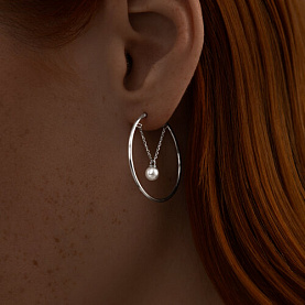 Серьги SOKOLOV - Серебро 925, Жемчуг имитация (арт. 94140095)