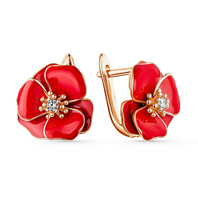 Серьги Мириада - Серебро 925, Фианит, Эмаль (арт. 901022829)